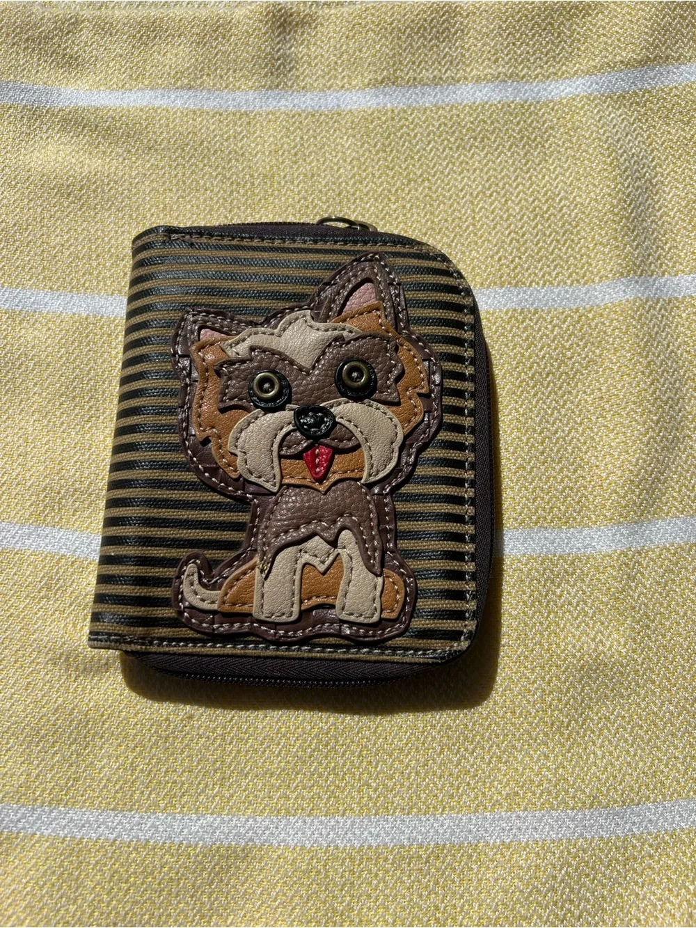 Chala Zip-Around Wallet with Playful Puppy Appliqué